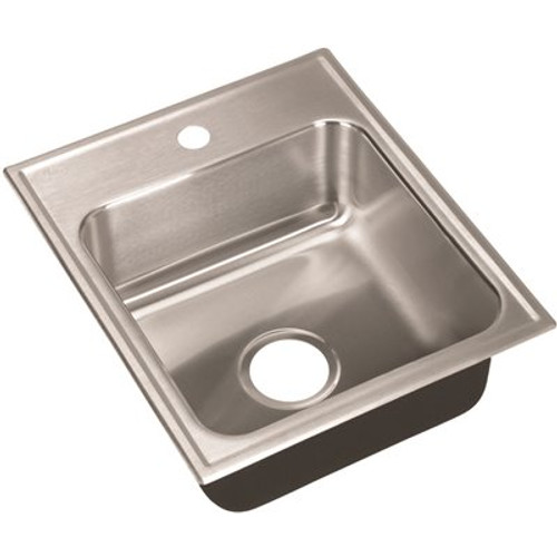 Just Manufacturing 18-Gauge Stainless Steel 18 in. O.D. x 15 in. 1-Hole Single Bowl Drop-In Kitchen Sink with Faucet Ledge