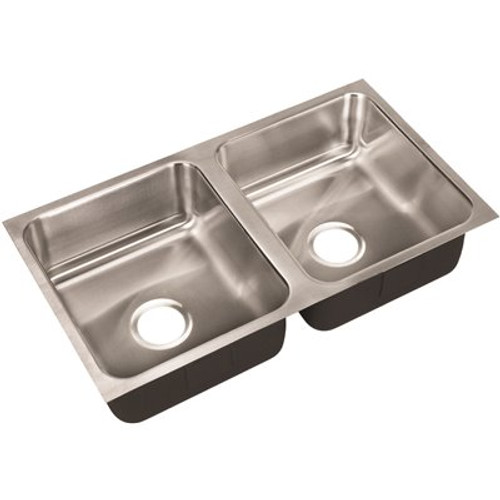 Just Manufacturing 18-Gauge Stainless Steel 18 in. I.D. x 32 in. x 8 in. Double Bowl Undermount Kitchen Sink