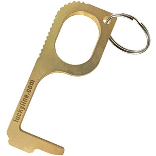Lucky Line Products Brass Touchless Door Opener with Key Ring