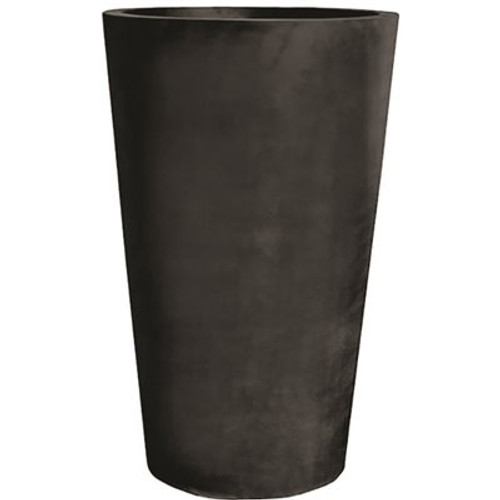 Vasesource 47.25 in. x 30.5 in. x 30.5 in. Belle XL Natural Black Round Fiberstone Planter