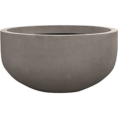 Vasesource 26.75 in. x 50.5 in. x 50.5 in. City Lg Natural Gray Round Bowl Fiberstone Planter