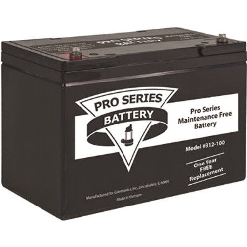 Pro Series Pumps 100 Amp Hour (Ah) Maintenance Free (AGM) Standby Sump Pump Battery
