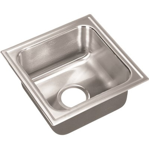 Just Manufacturing 18-Gauge Stainless Steel 15 in. O.D. x 15 in. Single Bowl Drop-In Kitchen Sink with Self-Rimming Ledge