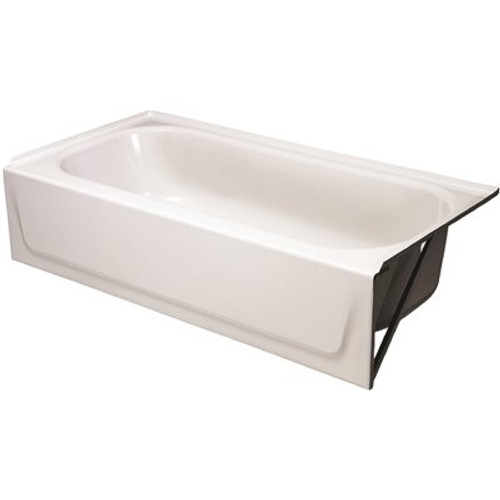 Bootz Industries Aloha 60 in. Right Drain Rectangular Alcove Soaking Bathtub in White