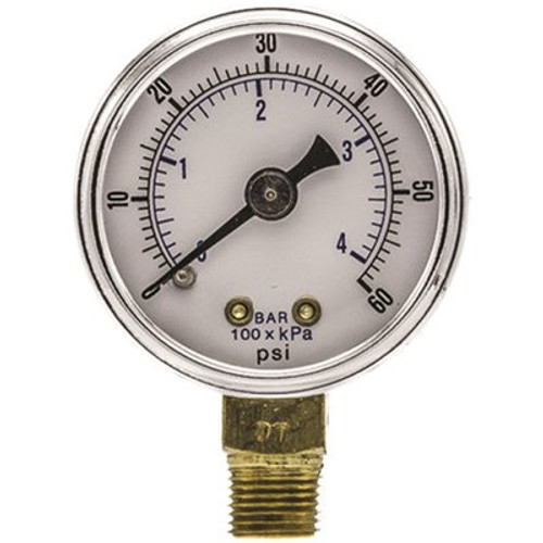 100 Series 2 in. Dial 1/4 NPT Lower Mount 60 psi Utility Accessory