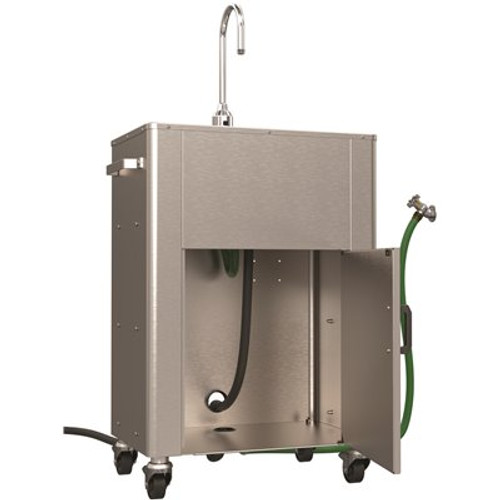 Deluxe Portable Hand-Wash Station, 14-1/2 in. Basin, Hose In, Hose Out, Single Handle Gooseneck Deluxe Portable Hand-Wash Station, 14-1/2 in. Basin, Hose In, Hose Out, Single Handle Gooseneck
