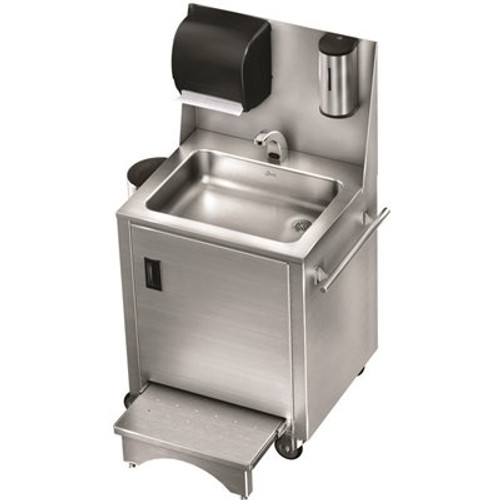 Just Manufacturing 27 in. Freestanding Stainless Steel 1 Compartment Commercial Hand Wash Sink