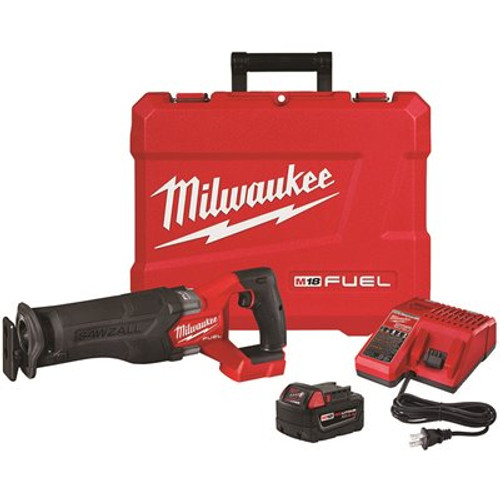 Milwaukee M18 FUEL 18V Lithium-Ion Brushless Cordless SAWZALL Reciprocating Saw Kit W/one 5.0 Ah Batteries, Charger and Case