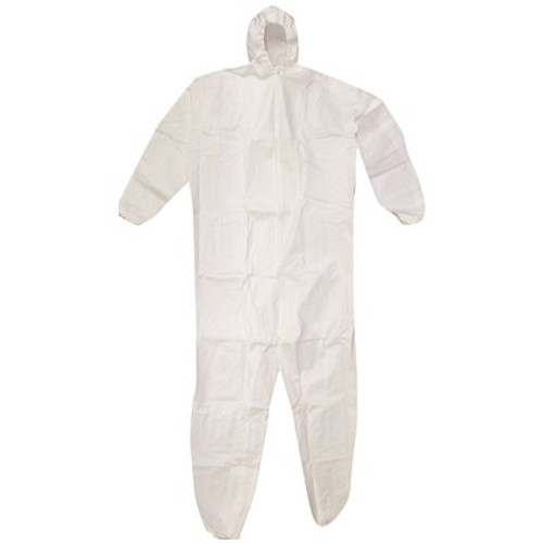 TRIMACO SuperTuff White Heavy Duty Painter's Coverall with Hood M - Bulk Pack 25/cs