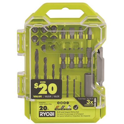 RYOBI Drill and Impact Drive Kit (20-Piece)