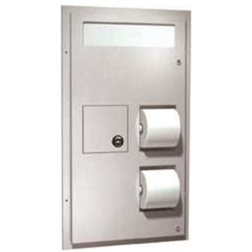 Recessed Toilet Seat Cover Dispenser and Toilet Tissue Dispensers with Napkin Disposal Recessed Toilet Seat Cover Dispenser and Toilet Tissue Dispensers with Napkin Disposal