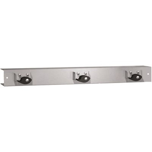 American Specialties, Inc. 26 in. Surface Mounted Mop Holder Rack (3 Holders)
