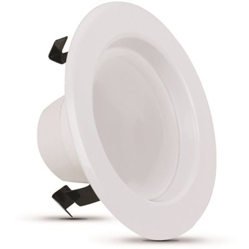 4 in. 50W Equivalent Bright White 3000K CEC Title 24 Integrated LED Retrofit White Recessed Light Trim Downlight(6-Pack)