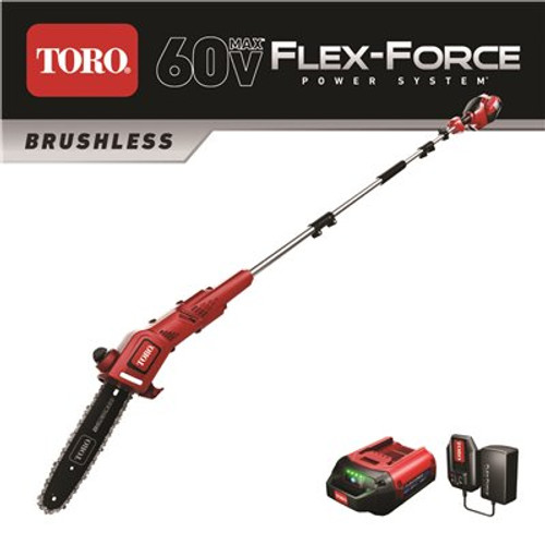 Toro 10 in. 60-Volt Lithium Ion Cordless Electric Pole Saw - Battery and Charger Included