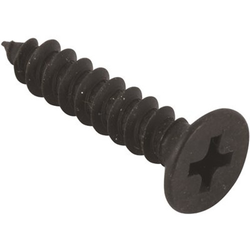 #10 x 1-1/4 in. Phillips Flat Head Sheet Metal Screws Black Oxide (50 per Pack)