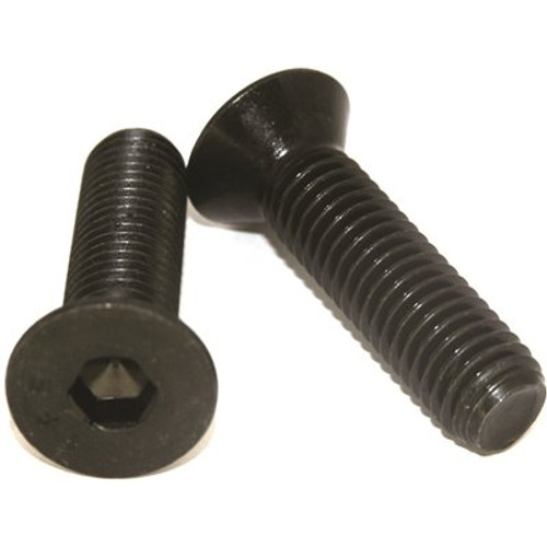 1/4-20 x 1/2 in. Black Internal Hex Flat Head Socket Cap Screw (100 per Pack)