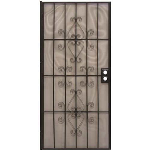 Prime-Line Orleans Economy 36 in. x 80 in. Universal Steel Security Door Black