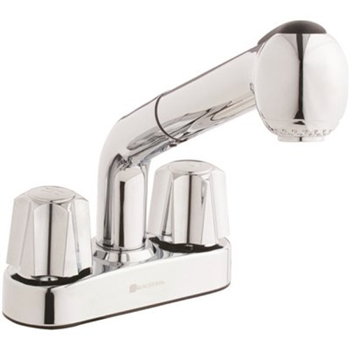 Seasons 4 in. Centerset 2-Handle Pull-Out Sprayer Laundry Faucet in Chrome