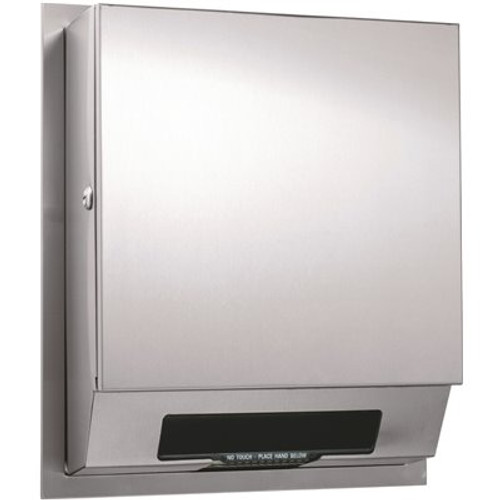 Simplicity Stainless Steel Semi-Recessed Automatic (AC) Roll Paper Towel Dispenser