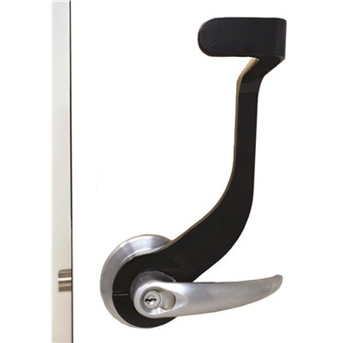 Power Coated Black Anti-Microbial Ayzre Hands Free Door Opener for Doors where the Hinge is on the Right