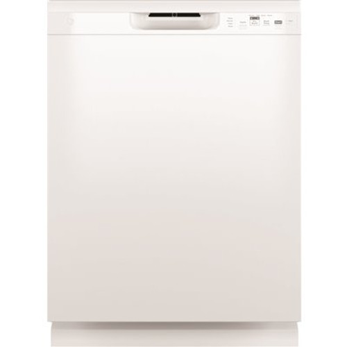 GE 24 in. White Front Control Built-In Tall Tub Dishwasher with Steam Cleaning, Dry Boost, and 59 dBA