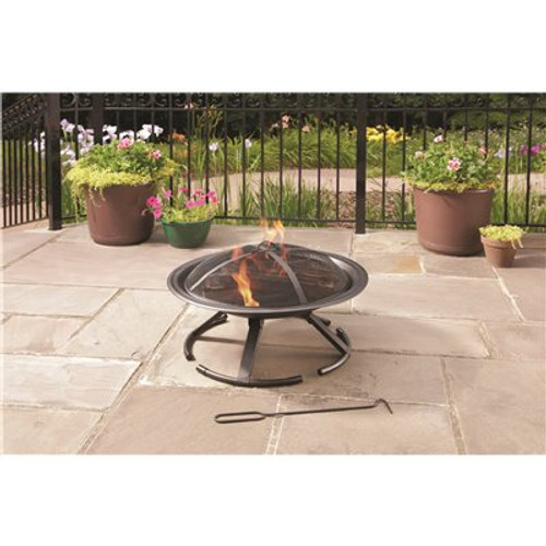 Pleasant Hearth Stow N Go Portable 26 in. W x 15.5 in. H Round Steel Wood Burning Fire Pit with Canvas Carry Bag Pleasant Hearth Stow N Go Portable 26 in. W x 15.5 in. H Round Steel Wood Burning Fire Pit with Canvas Carry Bag