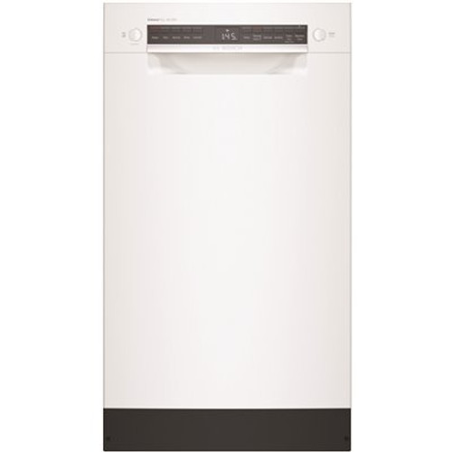 Bosch 300 Series 18 in. ADA Compact Front Control Dishwasher in White with Stainless Steel Tub and 3rd Rack, 46dBA