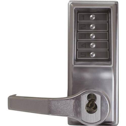 Kaba Simplex L1000 Series 2-3/4 in. BS Schlage LFIC Housing US26D LH Grade 1 Cylindrical Pushbutton Lockset ADA Lever