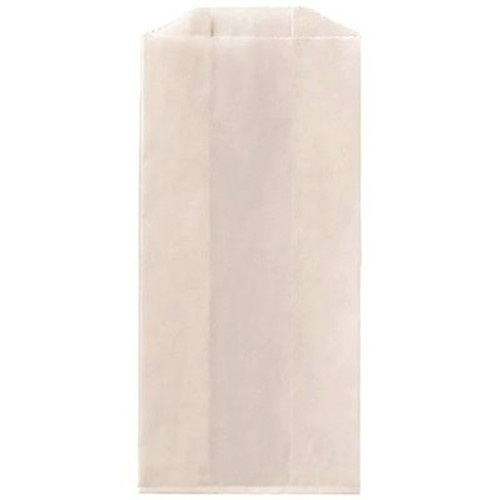 Fischer 3.5 in. x 2 in. x 8 in. Plain White Paper Popcorn Food Storage Bag (1000-Count)