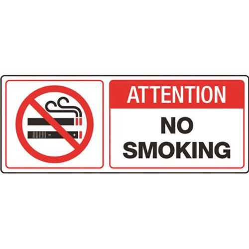 6 in. x 14 in. Attn No Smoking