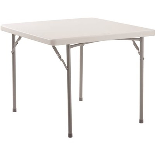 National Public Seating 36 in. W x 36 in. D Speckled Gray Blow Molded Plastic Top, Heavy-Duty Metal Frame Folding Table