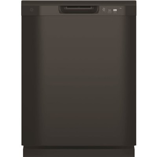 GE 24 in. Black Front Control Built-In Tall Tub Dishwasher with 60 dBA