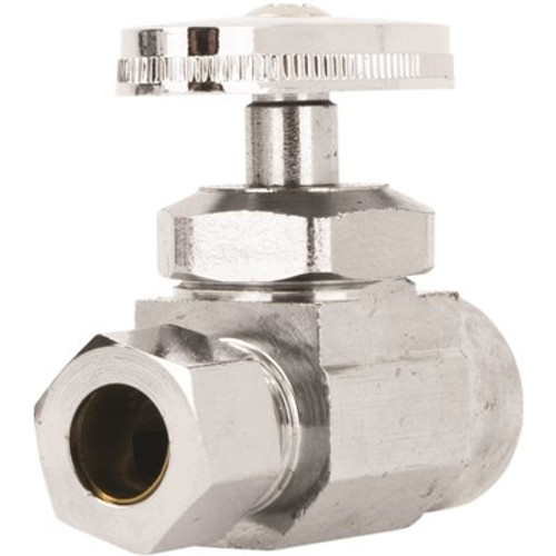 Homewerks Worldwide 1/2 in. Sweat Inlet x 3/8 in. O.D. Compression Outlet Multi-Turn Straight Valve in Chrome