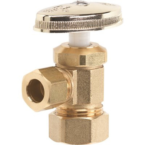 HOMEWERKS 1/2 in. Nominal Compression Inlet x 3/8 in. O.D. Compression Outlet Multi-Turn Angle Valve, Rough Brass