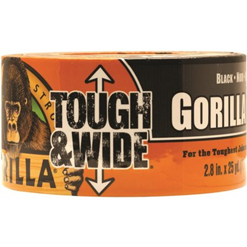 Gorilla 25 yds. Tough and Wide Black Tape (6-Pack)