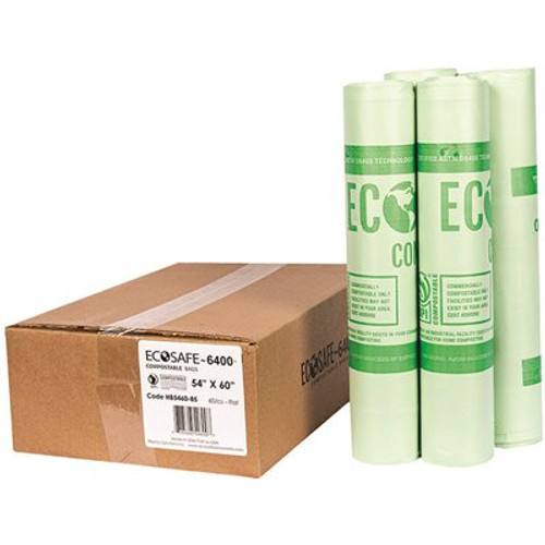 0.85 mil 54 in. x 60 in. 90 Gal. Compostable Can Liners (60 per case)