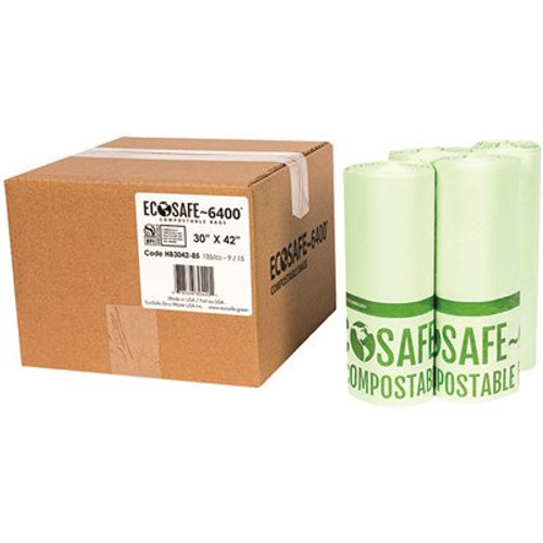 0.85 mil 30 in. x 42 in. 35 Gal. Compostable Can Liners (135 per case)