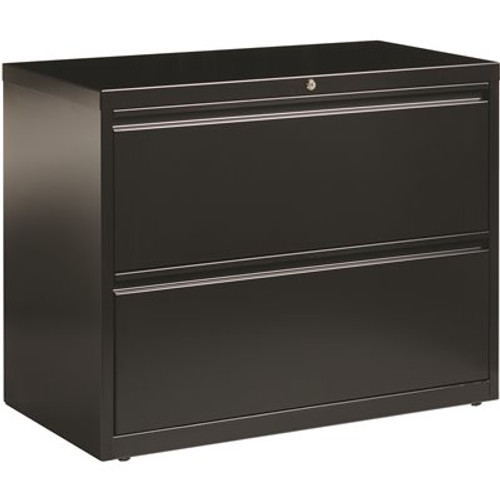 Hirsh 36 in. W Black 2-Drawer Lateral File Cabinet Hirsh 36 in. W Black 2-Drawer Lateral File Cabinet