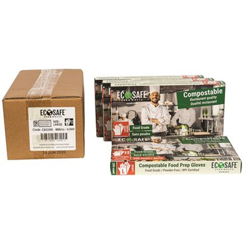 0.7 mil Large Green Compostable Food Prep Gloves (200 per box) 0.7 mil Large Green Compostable Food Prep Gloves (200 per box)