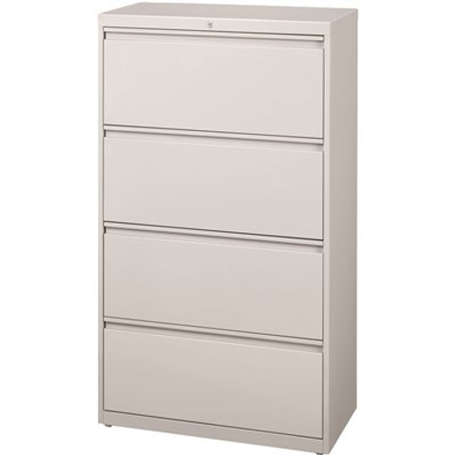 Hirsh 36 in. W Light Gray 4-Drawer Lateral File Cabinet