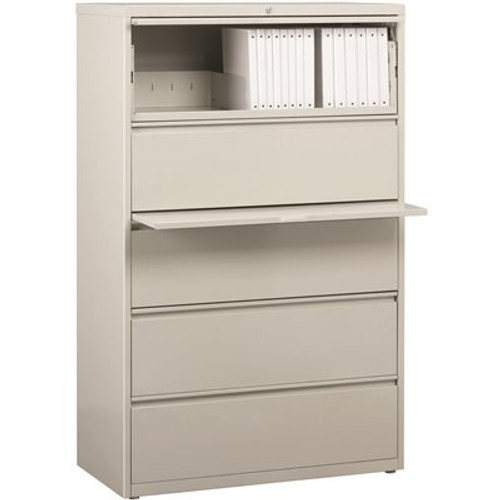 Hirsh 36 in. W x 68 in. H x 19 in. D 3-Shelves Welded Steel Freestanding Cabinet in Light Gray