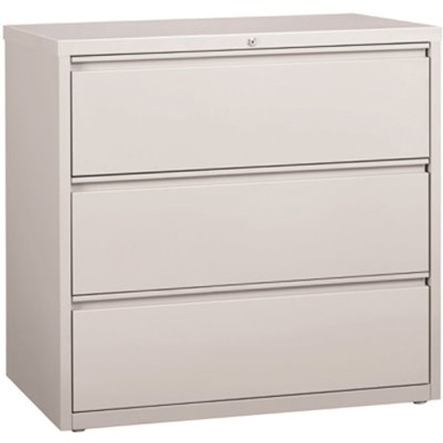 Hirsh 42 in. W Light Gray 3-Drawer Lateral File Cabinet