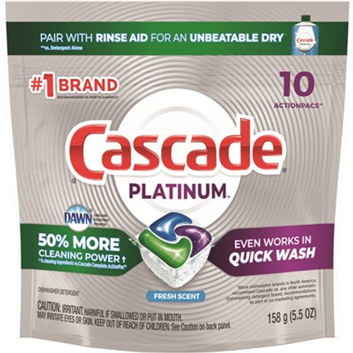 Cascade Platinum ActionPacs Fresh Scent Tablet Dishwasher Detergent (10-Count)