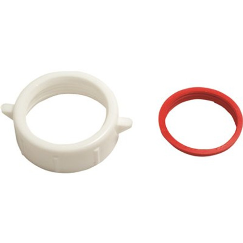 OATEY 1-1/4 in. Sink Drain Pipe Plastic Slip-Joint Nut with Rubber Reducing Washers