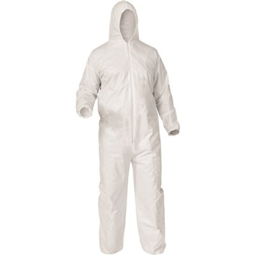 KLEENGUARD Unisex Small White Coverall Zip Front Elastic Wrist/Ankle with Collar (25-Pack)