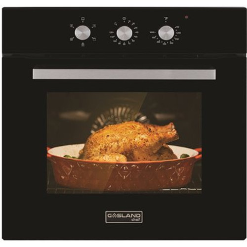 GASLAND Chef 24 in. Built-In Single Electric Wall Oven with 5 Cooking Functions, Mechanical Knobs Control in Black