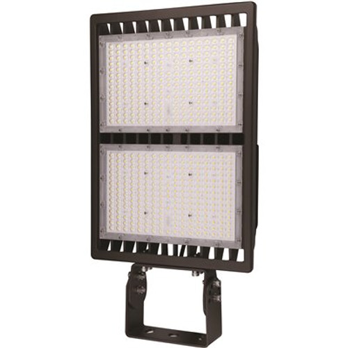 300-Watt Yoke Mount Line Voltage Bronze Outdoor Integrated LED Large Landscape Flood Light, Cool White