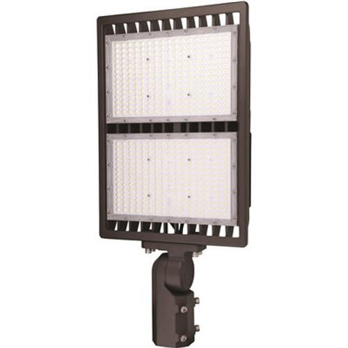 300-Watt Slipfitter Line Voltage Bronze Outdoor Integrated LED Large Landscape Flood Light, Cool White