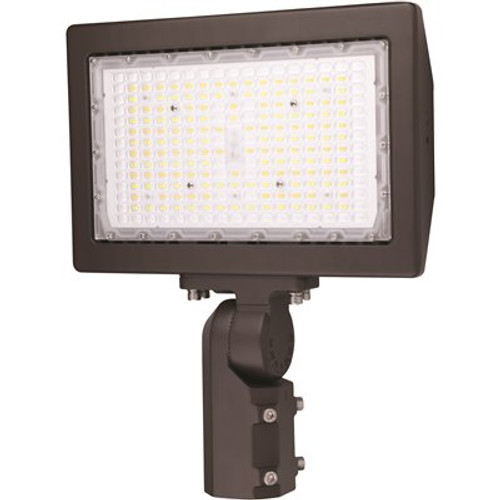 150-Watt Slipfitter Line Voltage Bronze Outdoor Integrated LED Landscape Flood Light, Selectable Color 3000/4000/5000K