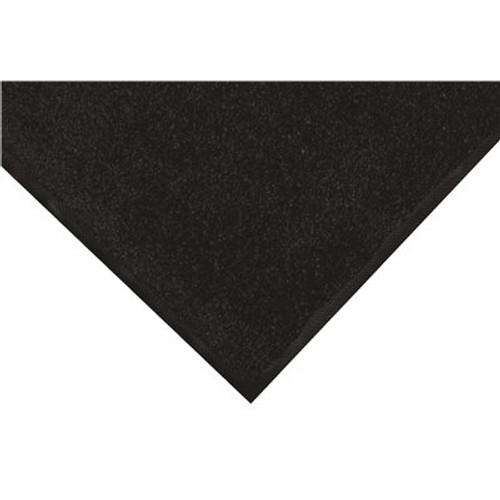 M+A Matting ColorStar Mat Solid Black 47 in. x 35 in. PET Carpet Universal Cleated Backing Commercial Floor Mat